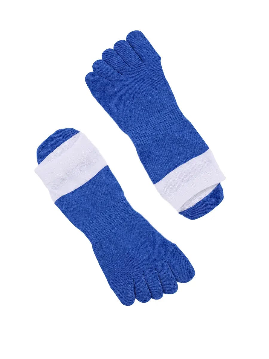 Men's Cotton Athletic Five Finger socks low cut, BLUE