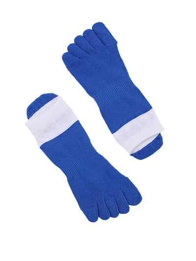 Men's Cotton Athletic Five Finger socks low cut, BLUE