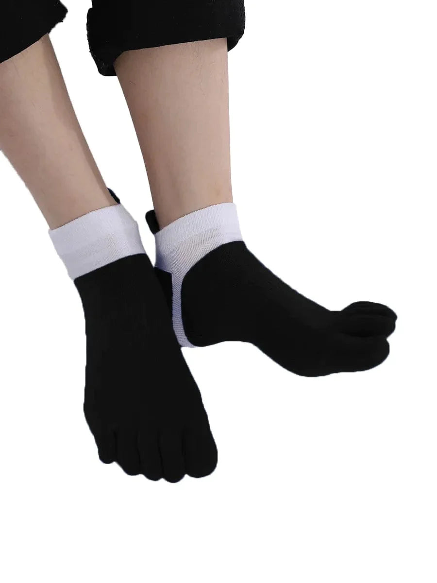 Premium-"5 Pair"-Women's plus size Cotton Athletic Five Finger Ankle Toe Socks Low Cut  All Season