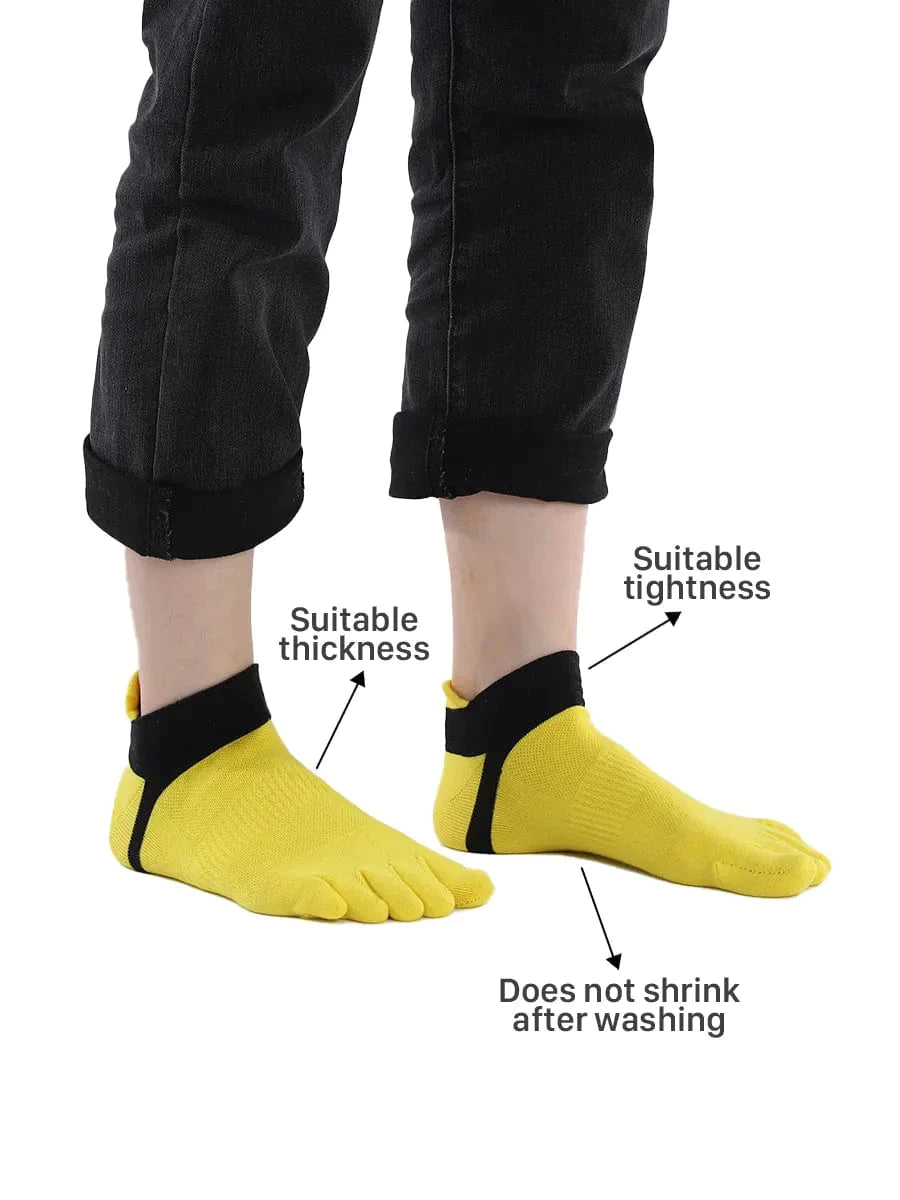 Premium-"5 Pair"-Women's plus size Cotton Athletic Five Finger Ankle Toe Socks Low Cut  All Season