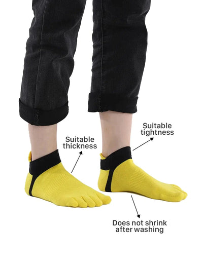 Premium-"5 Pair"-Women's plus size Cotton Athletic Five Finger Ankle Toe Socks Low Cut  All Season