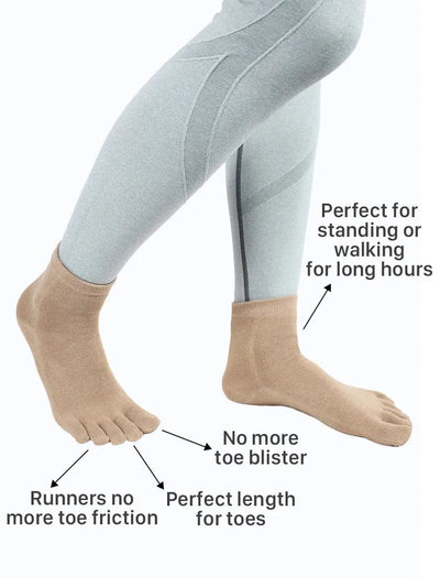 Premium-"6 Pairs"-Women's Five-toe Ankle Socks