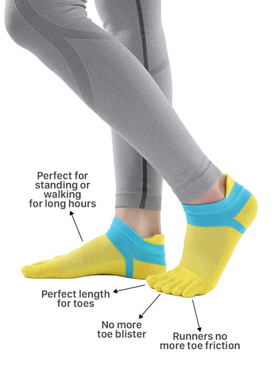 10 pack-Cotton Low Cut Five Finger Toe Socks for Women