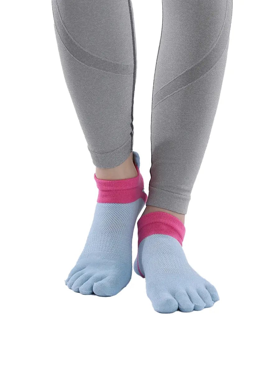 Cotton Low Cut Five Finger Socks for Women, blue