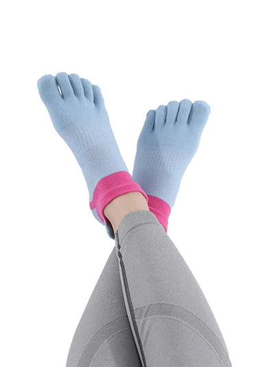 Cotton Low Cut Five Finger Socks for Women, blue