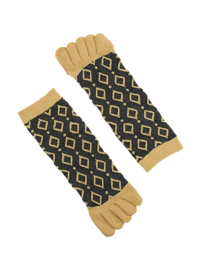 Jacquard Vintage women's Five finger Socks, green