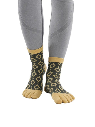 Jacquard Vintage women's Five finger Socks, green