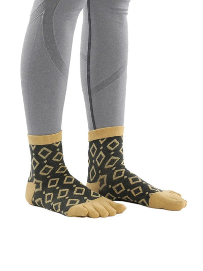 Jacquard Vintage women's Five finger Socks, green