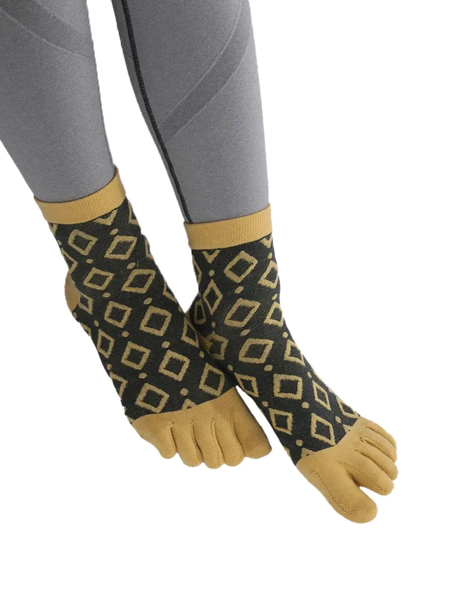 Jacquard Vintage women's Five finger Socks, green