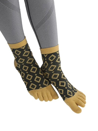 Jacquard Vintage women's Five finger Socks, green