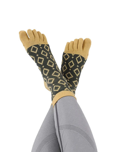 Jacquard Vintage women's Five finger Socks, green