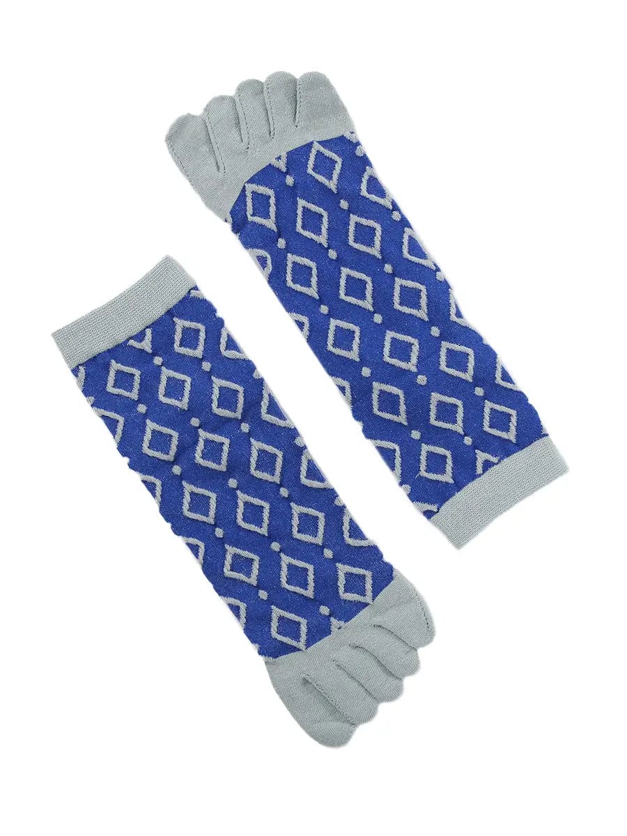 Jacquard Vintage women's Five finger Socks, blue