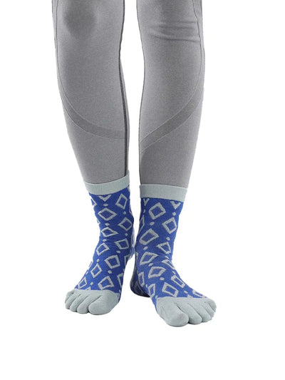 Jacquard Vintage women's Five finger Socks, blue