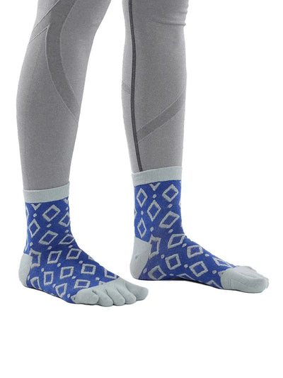 Jacquard Vintage women's Five finger Socks, blue