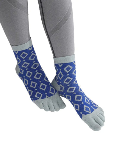 Jacquard Vintage women's Five finger Socks, blue