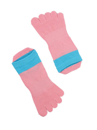Cotton Low Cut Five Finger Socks for Women, pink