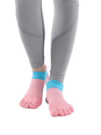 Cotton Low Cut Five Finger Socks for Women, pink