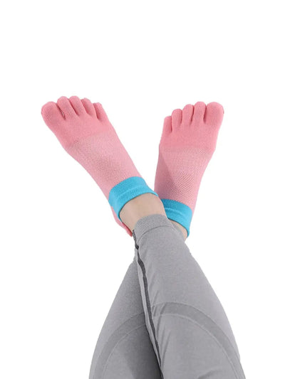 Cotton Low Cut Five Finger Socks for Women, pink