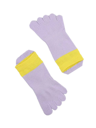 Cotton Low Cut Five Finger Socks for Women, purple