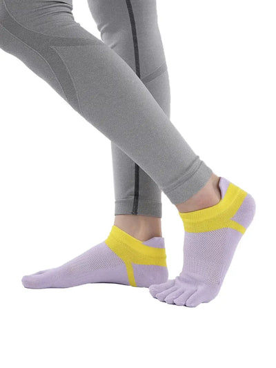 Cotton Low Cut Five Finger Socks for Women, purple