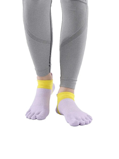 Cotton Low Cut Five Finger Socks for Women, purple