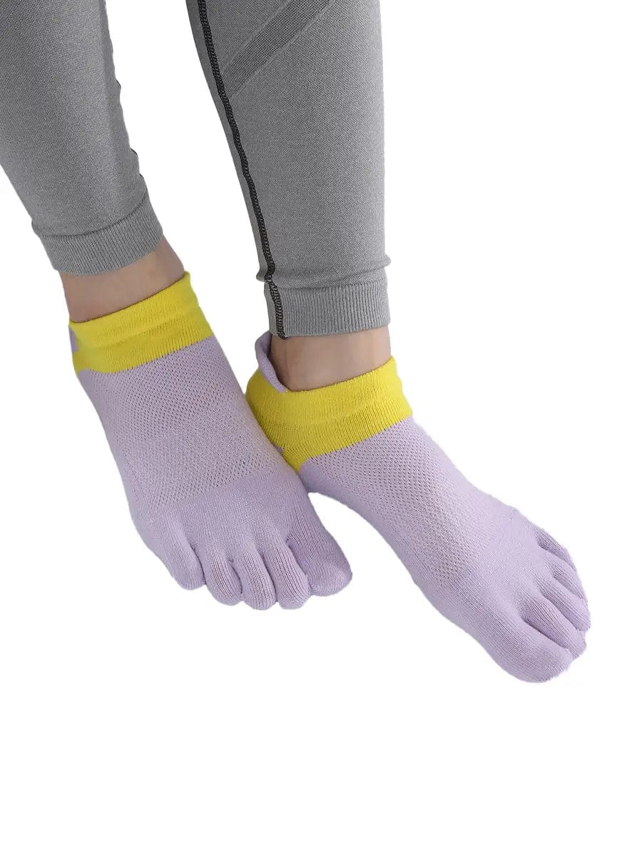 Cotton Low Cut Five Finger Socks for Women, purple