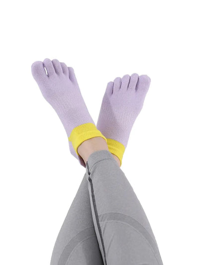 Cotton Low Cut Five Finger Socks for Women, purple