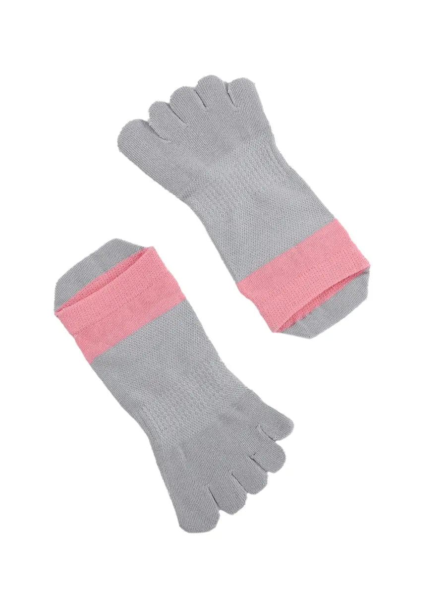 Cotton Low Cut Five Finger Socks for Women, grey