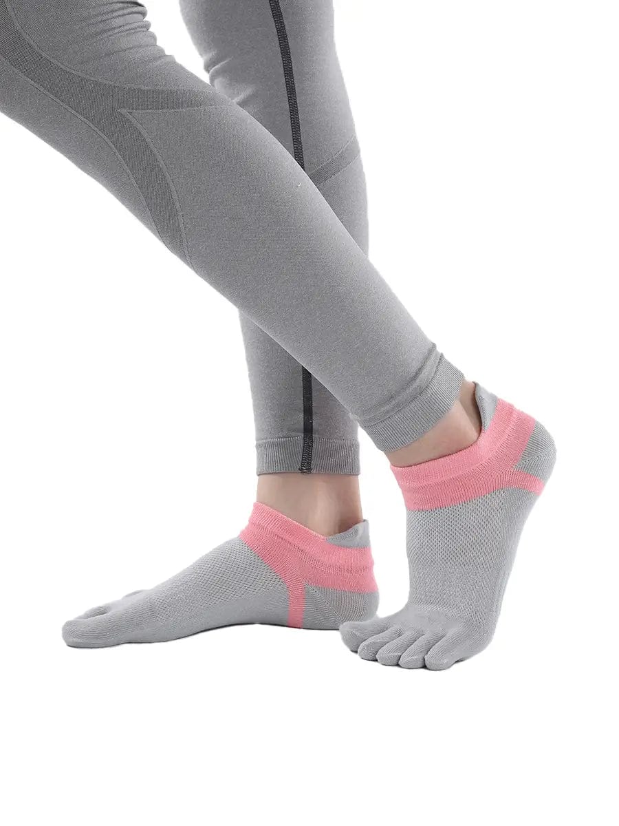 Cotton Low Cut Five Finger Socks for Women, grey
