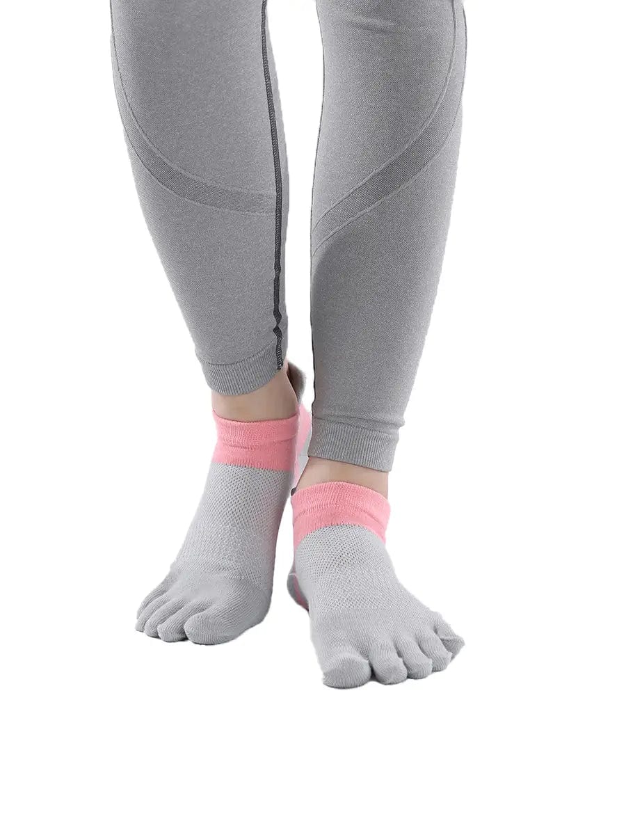 Cotton Low Cut Five Finger Socks for Women, grey