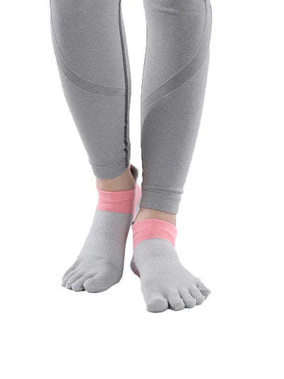 Cotton Low Cut Five Finger Socks for Women, grey