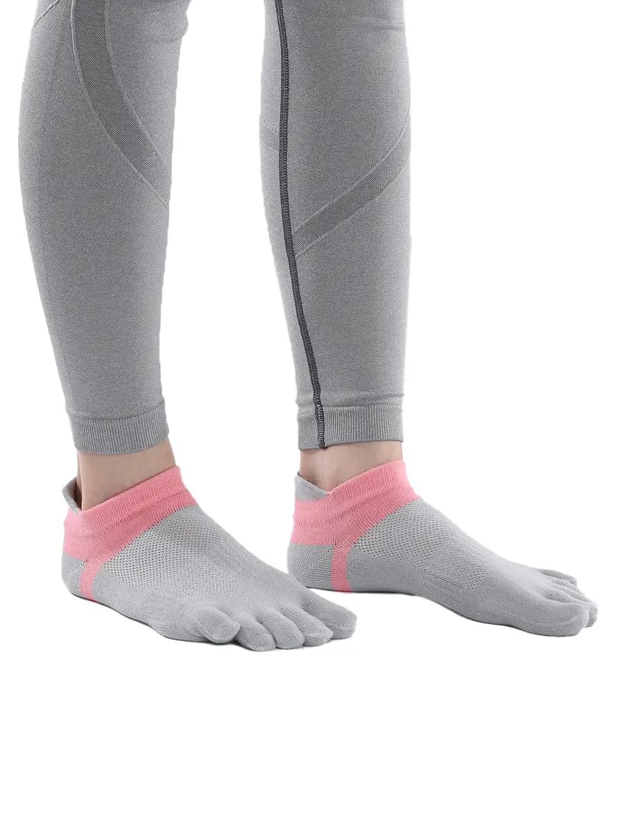 Cotton Low Cut Five Finger Socks for Women, grey