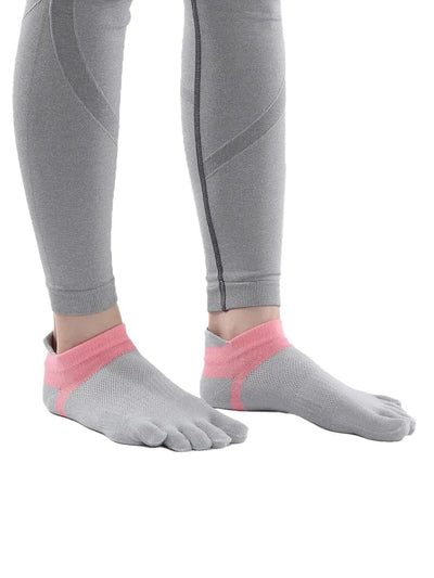 Cotton Low Cut Five Finger Socks for Women, grey