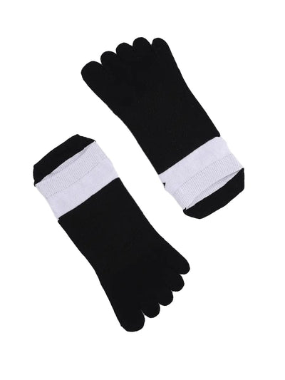 Cotton Low Cut Five Finger Socks for Women, black
