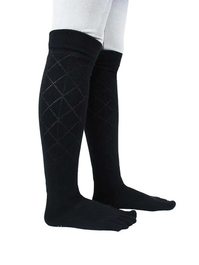 Cotton Low Cut Five Finger Socks for Women, black