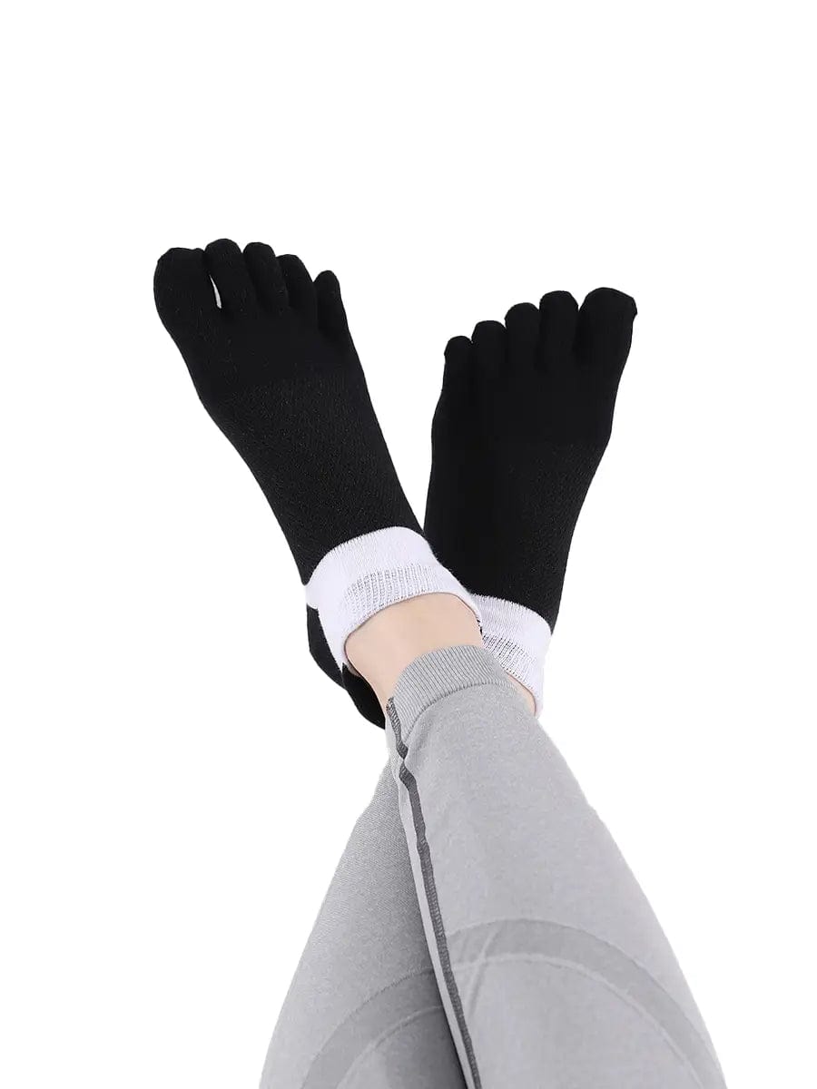 Cotton Low Cut Five Finger Socks for Women, black