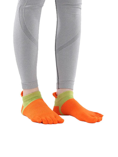 Cotton Low Cut Five Finger Socks for Women, orange