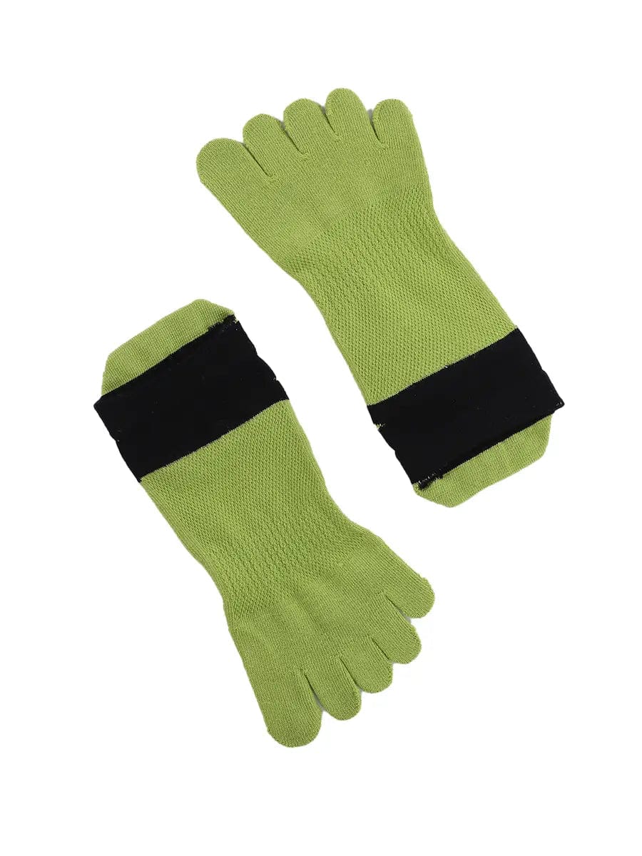 Cotton Low Cut Five Finger Socks for Women, green