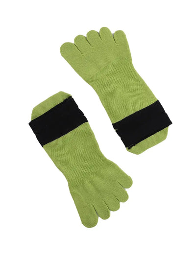 Cotton Low Cut Five Finger Socks for Women, green