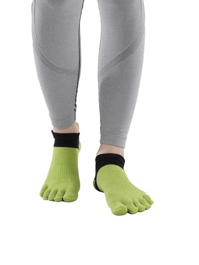 Cotton Low Cut Five Finger Socks for Women, green