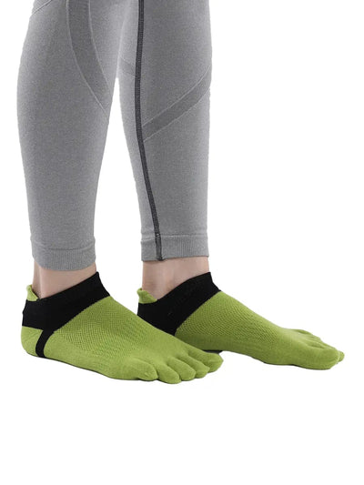 Cotton Low Cut Five Finger Socks for Women, green