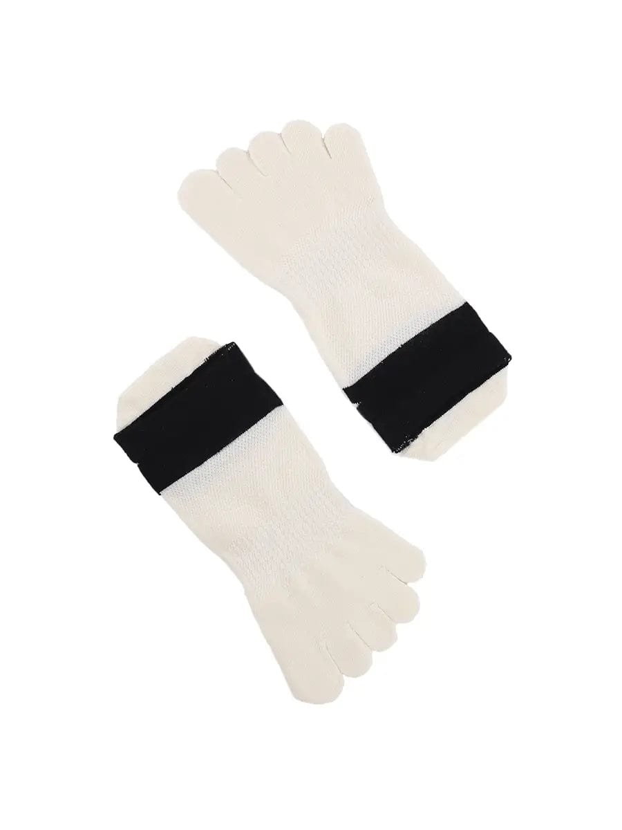 Cotton Low Cut Five Finger Socks for Women, beige