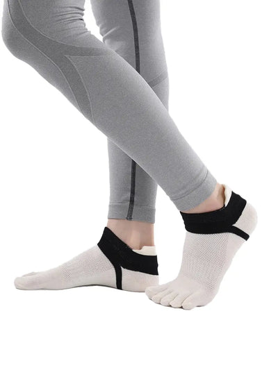 Cotton Low Cut Five Finger Socks for Women, beige