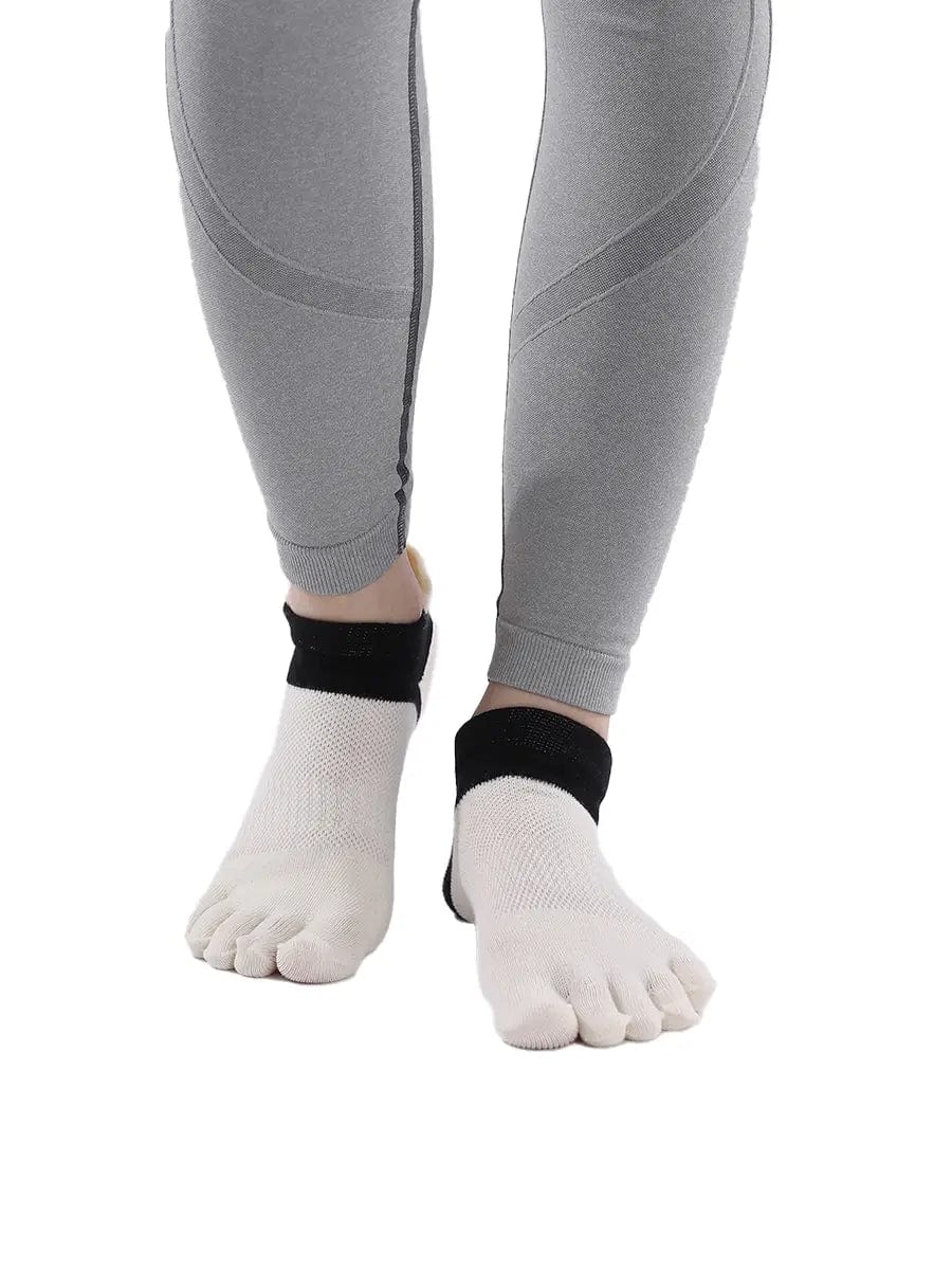 Cotton Low Cut Five Finger Socks for Women, beige