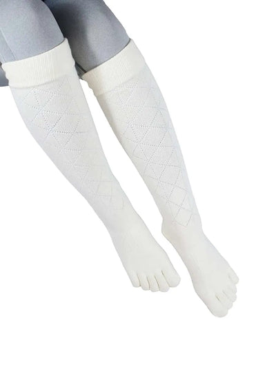 Cotton Low Cut Five Finger Socks for Women, beige