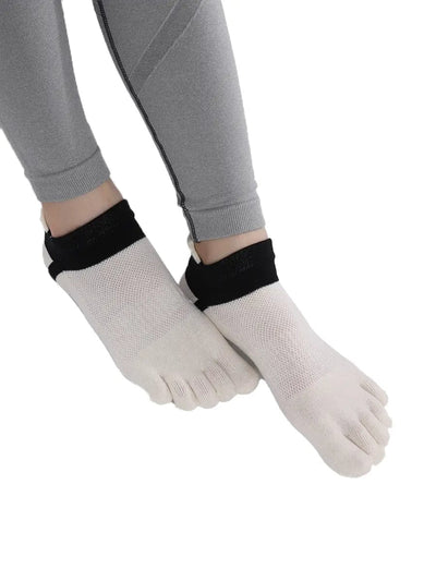 Cotton Low Cut Five Finger Socks for Women, beige