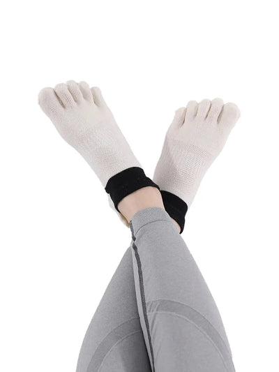 Cotton Low Cut Five Finger Socks for Women, beige