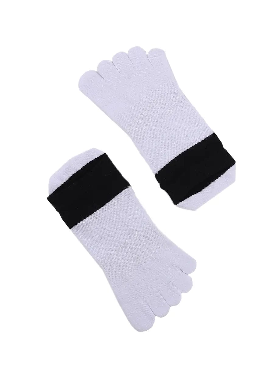 Cotton Low Cut Five Finger Socks for Women, white