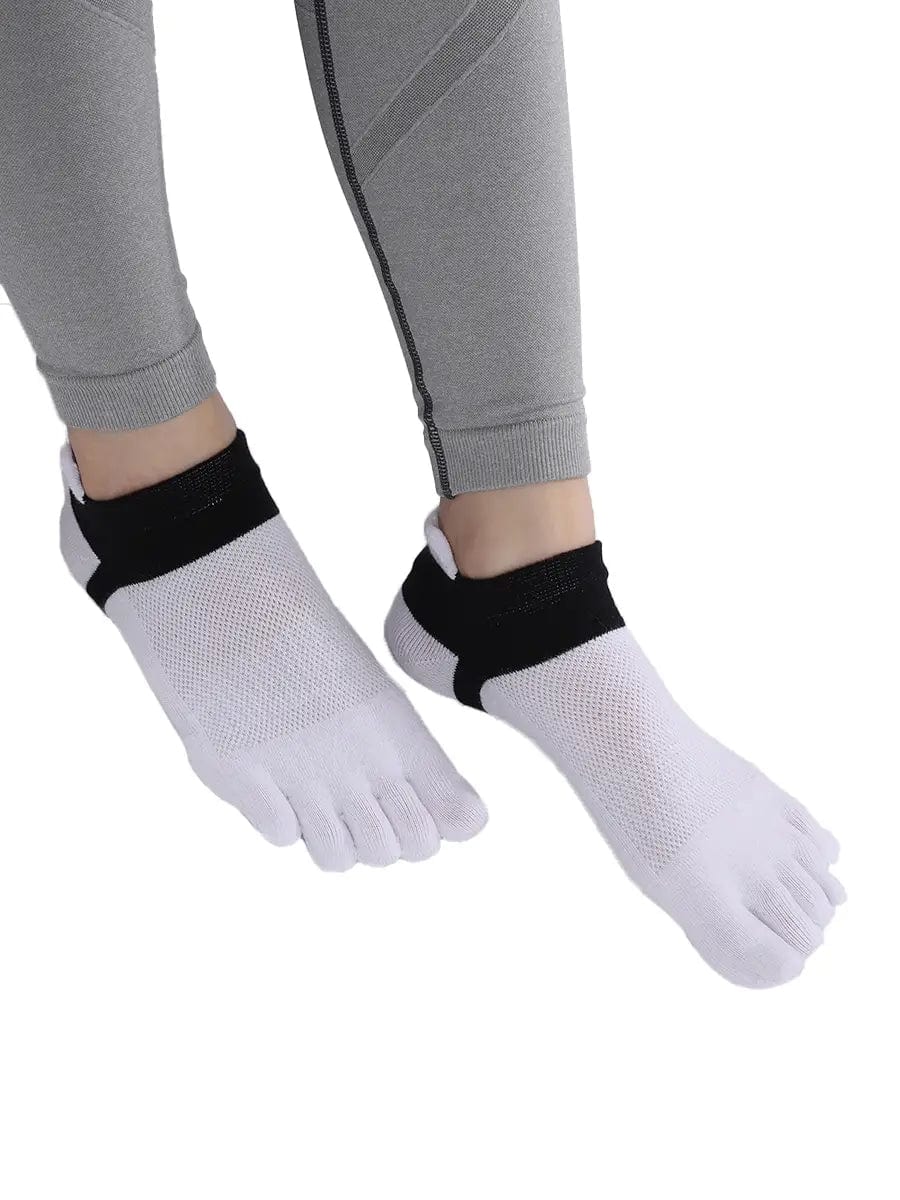 Cotton Low Cut Five Finger Socks for Women, white