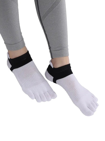 Cotton Low Cut Five Finger Socks for Women, white